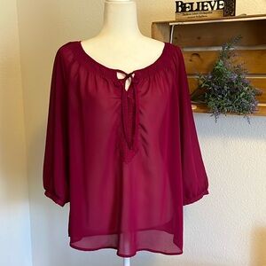 Old Navy Sheer Blouse Size Large